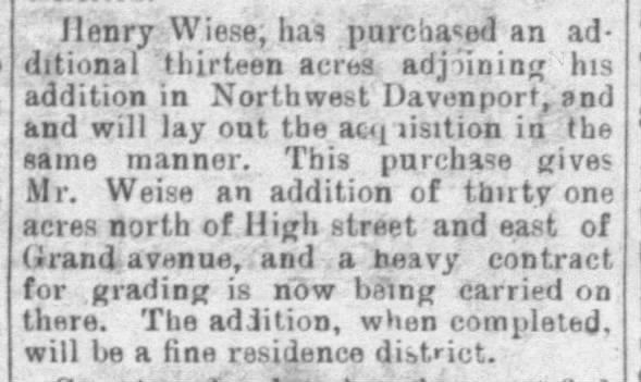 Henry Wiese 31A north of High St. E of Grand - grading